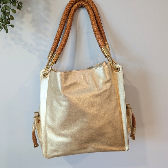 Michael Kors Gold and Tan Women's Bag - Picture 1 of 14